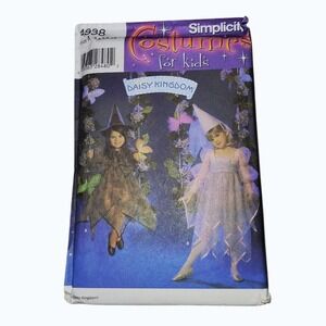 Vintage Simplicity 4938 Daisy Kingdom Fairy Witch Costume Pattern Kids 3-8 UNCUT